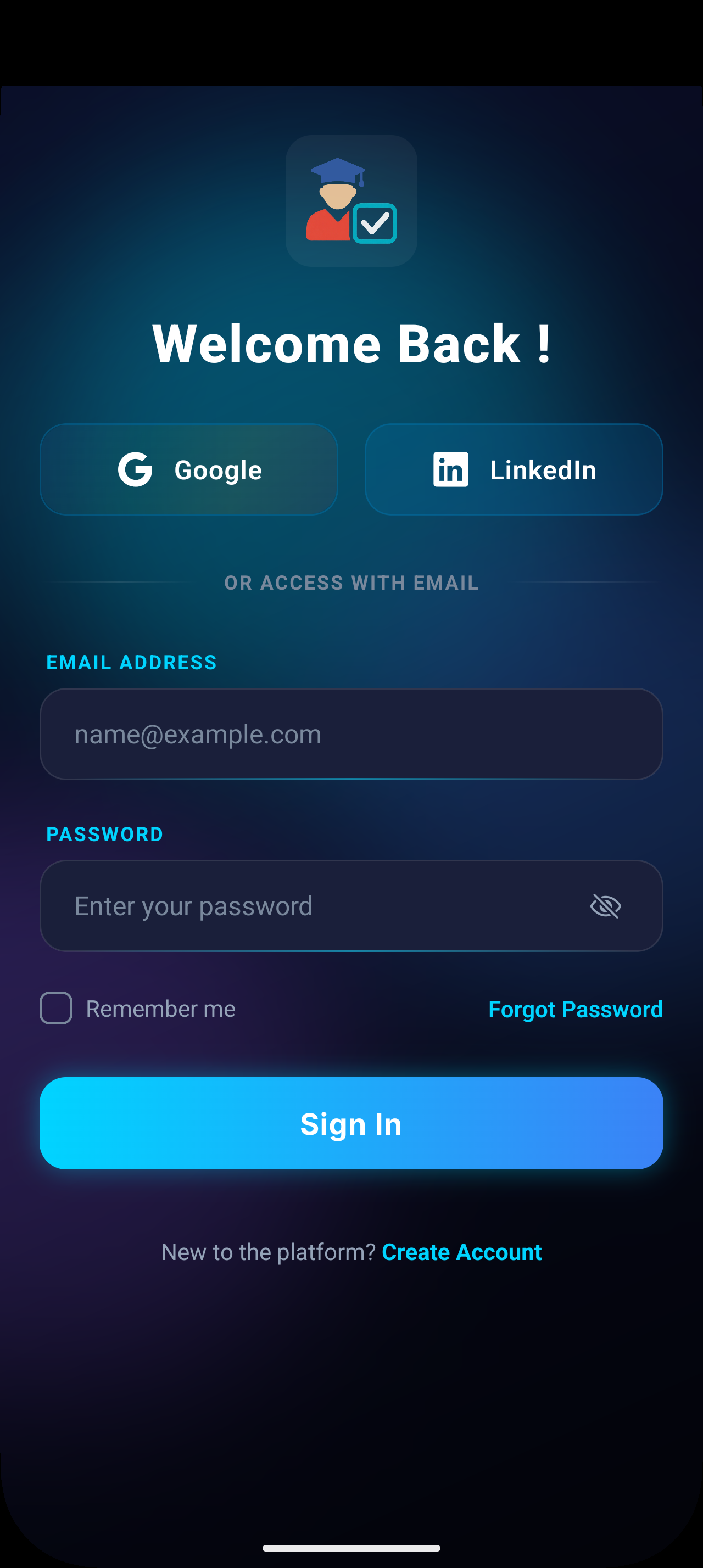 Attenex sign-in screen